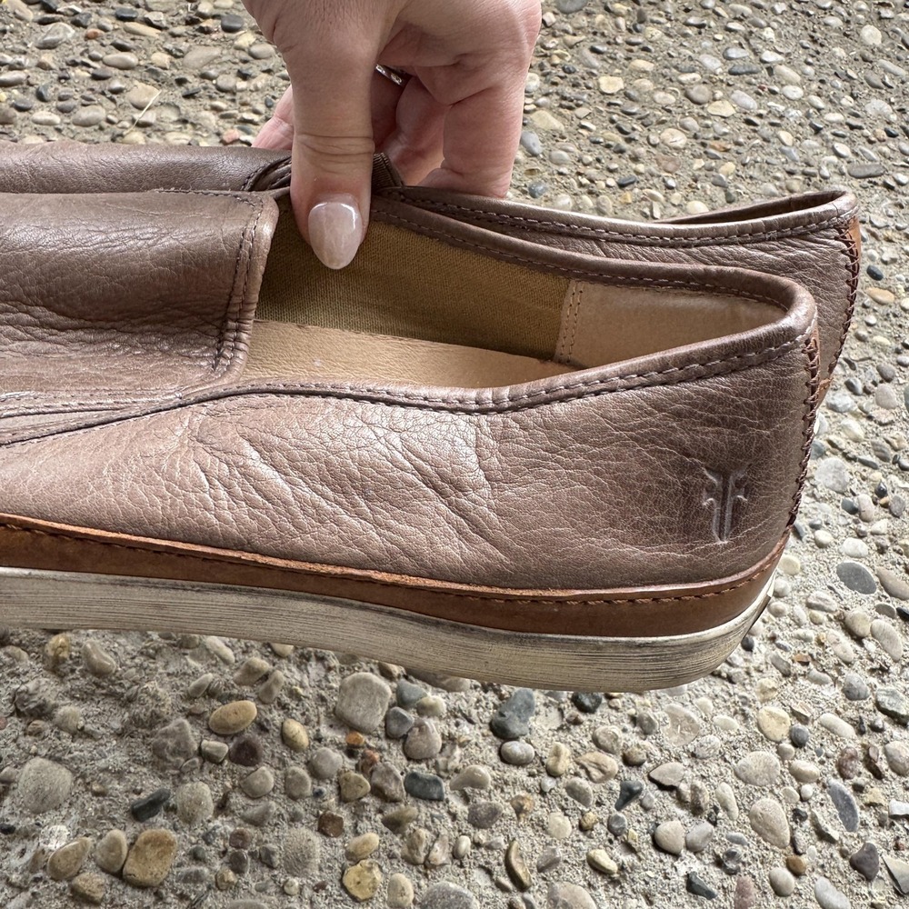 Frye Gavin Slip On Shoes Mens Size 11.5 Brown Leather Casual Loafers Sneakers - Picture 14 of 14